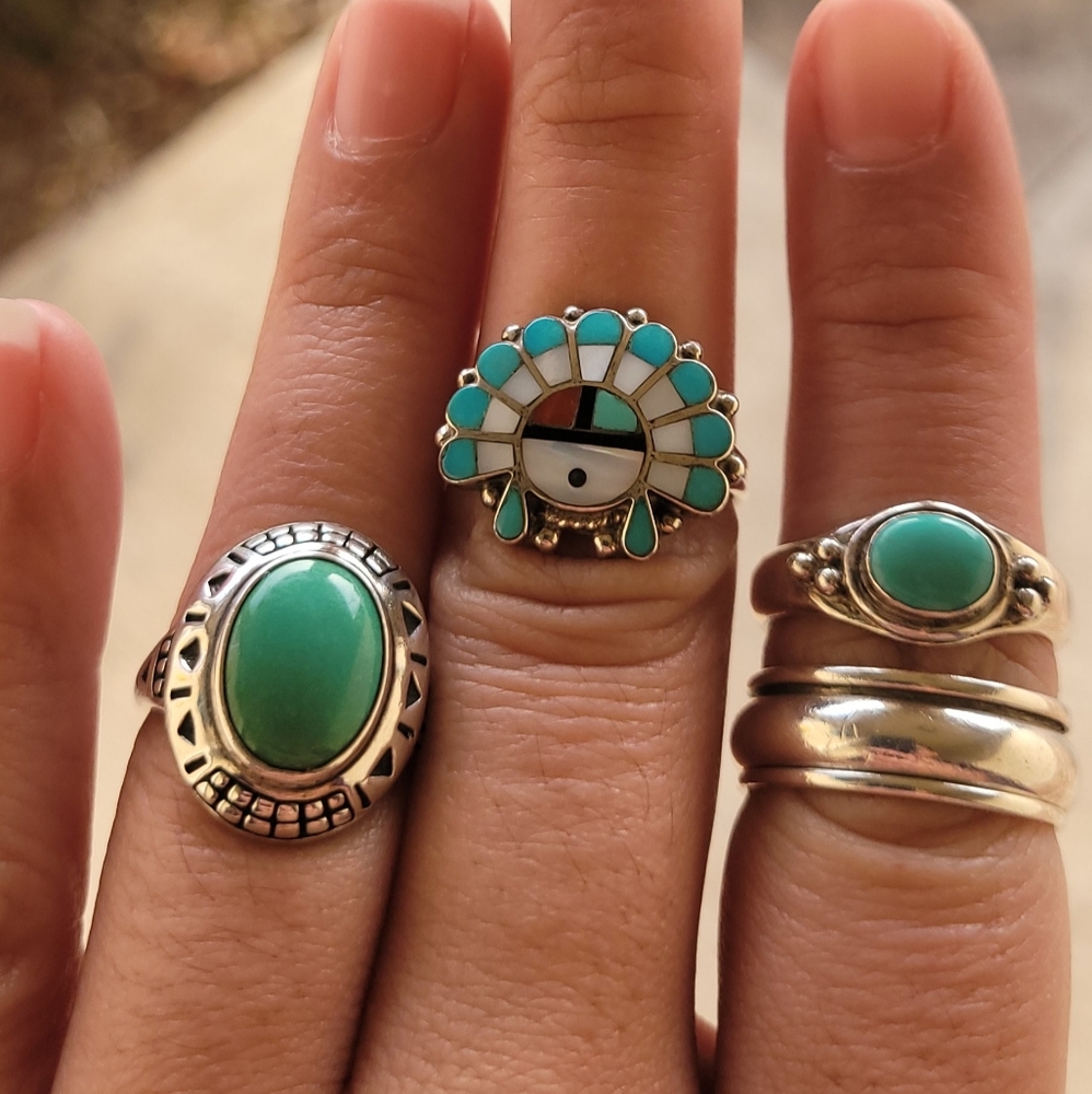 Set of sterling silver rings